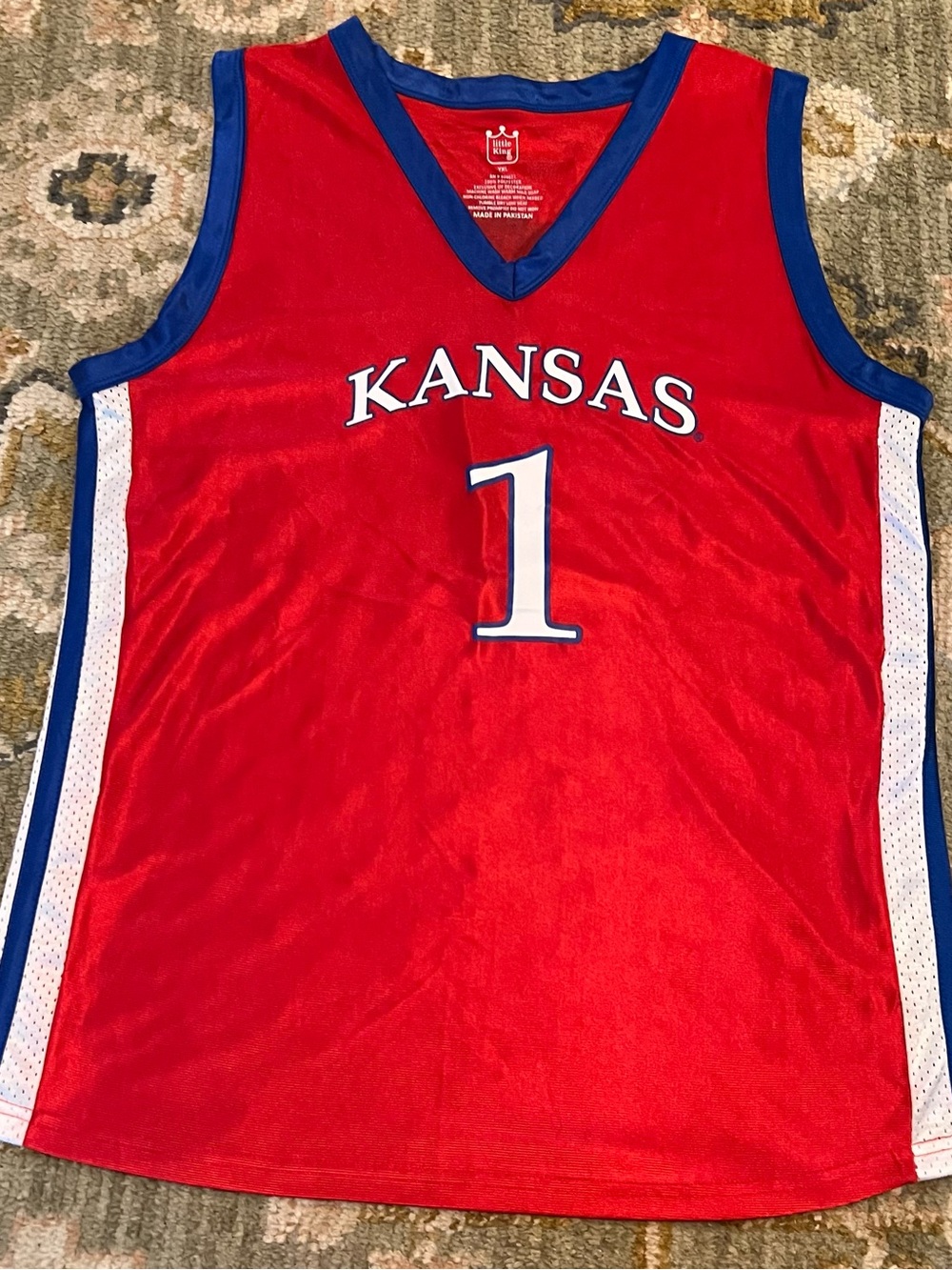 Kansas Jayhawks‎ Little King Jersey Number 1 Youth Size XL Color Red